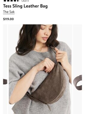 The Sak Tan Suede Crescent Shoulder Bag